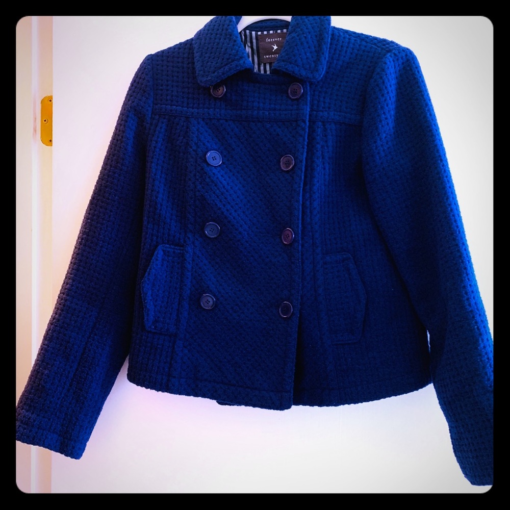 Forever 21 navy blue wool blend  peacoat